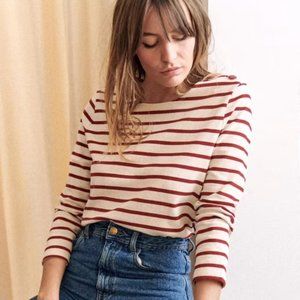 Sezane Colette Mariniere -- Ecru & Burgundy Women's M (GUC)